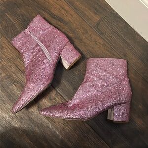 Betsy Johnson Rhinestone-Embellished Ankle Boots
